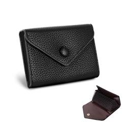 Qusidy Kartenetui für Damen, PU Leder Kartentasche, Kartenhalter Geldbörse, Kreditkartenhülle für Kreditkarten, Minimalistisch Visitenkartenetui, Wallet Card Holder, 11 Kreditkarten von Qusidy