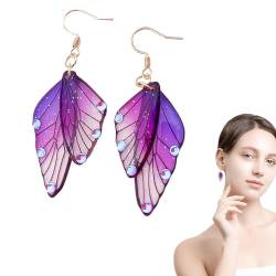 Qutalmi Schmetterling Ohrringe | Schmetterling Braut Ohrringe - Tropfenohrringe für Frauen, Schmetterlingselement-Accessoires für Erwachsene von Qutalmi