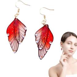 Qutalmi Schmetterlingsflügel-Hakenohrringe,Schmetterling Braut Ohrringe | Schmetterlings-Braut-Ohrringe, Schmetterlings-Element-Ohrringe für Mädchen von Qutalmi