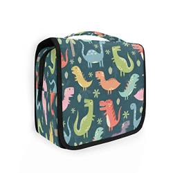 Dinosaurier-Kulturtasche zum Aufhängen mit niedlichem Dino-Tier-Design für Damen und Herren, tragbare Make-up-Tasche, Organizer, Kosmetiktasche für Geldbörse, wasserdichte Reiseutensilien, große Kulturtasche für Kinder und Mädchen, Mehrfarbig, Einheitsgröße von Quteprint