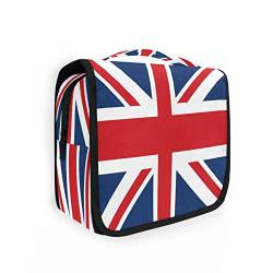 Kulturtasche zum Aufhängen mit britischer Flagge, für Damen und Herren, tragbare Make-up-Tasche, Organizer, Kosmetiktasche für Geldbörse, wasserdichte Reiseutensilien, große Kulturtasche für Kinder und Mädchen, Mehrfarbig, Einheitsgröße von Quteprint