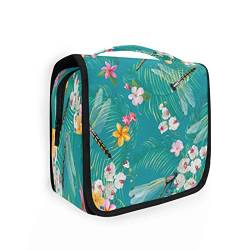 Libelle Sommer Blume hängende Kulturbeutel für Damen und Herren, tragbare Make-up-Tasche, Organizer, Kosmetiktasche für Geldbörse, Tasche, wasserdichte Reiseutensilien, große Kulturtasche für Kinder und Mädchen, Mehrfarbig, Einheitsgröße von Quteprint