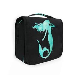 Ocean Sea Animal Meerjungfrau hängende Kulturtasche für Damen und Herren, tragbare Make-up-Tasche, Organizer, Kosmetiktasche für Geldbörse, Tasche, wasserdichte Reiseutensilien, große Kulturtasche für Kinder und Mädchen, Mehrfarbig, Einheitsgröße von Quteprint