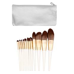 Qutsvosh 1 Satz 12 Stücke Make-Up Pinsel Lidschatten Mischen Eyeliner Wimpern Augenbraue Gesicht Pinsel für Make-Up Tragbare Gesicht Pinsel Set Weiß von Qutsvosh