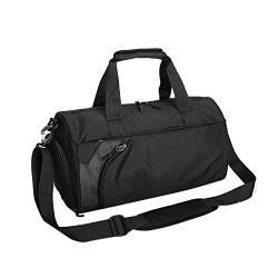 Qutsvosh 1 x Sporttasche mit Nassfach und Schuhfach, schwarz, Schwarz von Qutsvosh