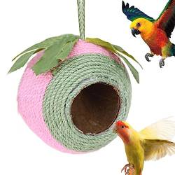 Kokosnuss-Vogelnesthütte | Kokosnusshaus für Vögel - Vogelhaus aus natürlicher Kokosnussschale, handgewebtes Vogelnest für Papageien, Schwalben, Konuren, Spatzen Quzente von Quzente