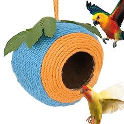 Kokospapageien-Nesthaus,Kokosnusshaus für Vögel | Vogelhaus aus natürlicher Kokosnussschale, handgewebtes Vogelnest für Papageien, Schwalben, Konuren, Spatzen Quzente von Quzente