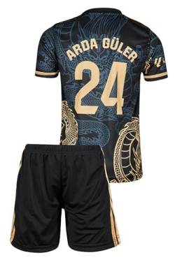 Qycksouth Madrid Arda Guler Dunkelblau Drachen Fußball Kinder Trikot,Spezieller Entwurf, Fussball, Limitierte Auflage, Beschränkte Auflage, Kommen Sie mit Shorts (128,Dunkelblau) von Qycksouth