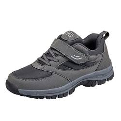 Laufschuhe für Herren, lässig, Sport, Turnschuhe, einfarbig, modisch, Schnürschuhe, rutschfest, stoßdämpfend, Sneaker, Wandern, Outdoor, Trekking, Schuhe mit Klettverschluss, pflegeleicht – für von QzSSbii