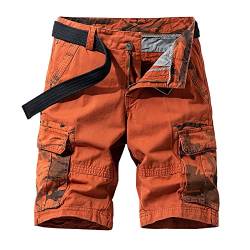 QzSSbii Cargo Shorts Herren Bermuda Shorts Kurz Trainingshose Sommer Kurze Hose Mit Taschen Outdoor Shorts Herren Vintage Trekking Shorts Mit ReißVerschluss Baumwolle Arbeitshose Gummibund LäSsig von QzSSbii