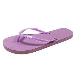 QzSSbii Find Damen Schuhe 41 Flip-Flops Meer Persönlichkeit Pinch Nette Strand Hausschuhe Hoch Schuhe Damen (Purple, L) von QzSSbii