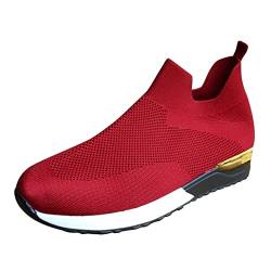 Qzeanxy Laufschuhe Damen Atmungsaktiv: Schwarz Running Mesh Sportschuhe Weite Cushion Turnschuhe Weich Ohne Schnüren Sportlich Freizeitschuhe Elegant Bequem 37-42 Sneaker Outdoor von Qzeanxy