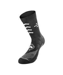 R-Evenge The Professional Soccer Socks for Champion Fußballsocken mit Anti-Rutsch-Einsätzen und Schienbein- und Sehnenschutz, Schwarz/Schwarz Weiß, 43-46 von R-Evenge
