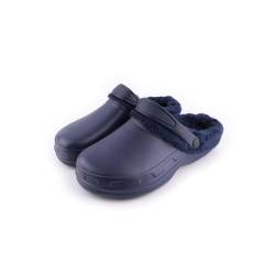 R-ISLAND Clogs Winter-Clogs für Herren, warm gefüttert, Erwachsene, wasserdicht, rutschfest, bequem, perfekt für Zuhause draußen oder drinnen, marineblau, 41 EU von R-ISLAND