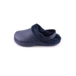 R-ISLAND Clogs Winter-Clogs für Herren, warm gefüttert, Erwachsene, wasserdicht, rutschfest, bequem, perfekt für Zuhause draußen oder drinnen, marineblau, 45 EU von R-ISLAND