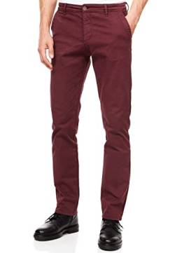 Herren Chinohose Regular Fit Stretch Pants Stoff-Hose mit Reißverschluss 5-Pocket Hose Komfortabler Sitz 233, Farbe:Bordeaux, Hosengröße:30W / 34L von R-Neal