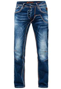 Herren Jeans Rusty Neal Jeanshose 'Ruben' Regular Fit 'DIE ETWAS ANDERE Jeans' Stretch Denim, Hosengröße:31W / 34L, Denim Color:8442-43 von R-Neal