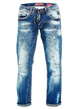 Herren Jeans Rusty Neal Jeanshose 'Ruben' Regular Fit 'DIE ETWAS ANDERE Jeans' Stretch Denim, Hosengröße:34W / 32L, Denim Color:8442-36 von R-Neal