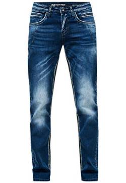 Herren-Jeanshose Regular Fit 'Rusty Neal' Dark Blue Used Vintage Washed 'New York' Jeanshose Streetwear -47, Hosengröße:40W / 34L, Denim Color:8323-47 von R-Neal