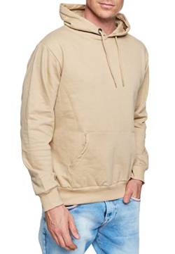 Herren Kapuzen-Sweatshirt Sweater mit Kapuze 'Streetwear Basics' Regular Fit S M L XL XXL 3XL Langarm Kapuzenpullover Pullover Kapuzen-Sweat-Shirt 161, Farbe:Beige, Größe:L von R-Neal