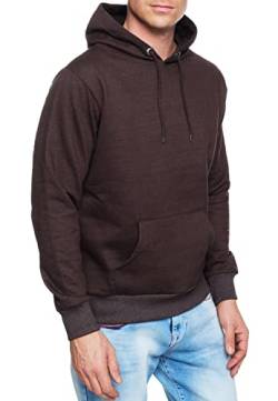 Herren Kapuzen-Sweatshirt Sweater mit Kapuze 'Streetwear Basics' Regular Fit S M L XL XXL 3XL Langarm Kapuzenpullover Pullover Kapuzen-Sweat-Shirt 161, Farbe:Braun, Größe:2XL von R-Neal