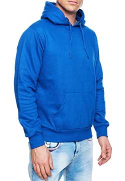 Herren Kapuzen-Sweatshirt Sweater mit Kapuze 'Streetwear Basics' Regular Fit S M L XL XXL 3XL Langarm Kapuzenpullover Pullover Kapuzen-Sweat-Shirt 161, Farbe:Sax, Größe:S von R-Neal