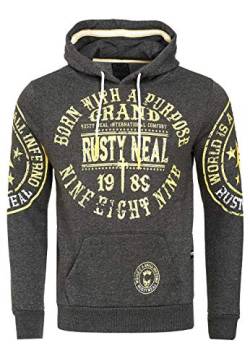 Herren Sweatshirt Rusty Neal Sweatjacke Printed Sweater Sweat-Jacke Kapuzen Pullover Langarm Kapuzenpullover 077/078, Größe:M, 077/078:Anthrazit 078 von R-Neal