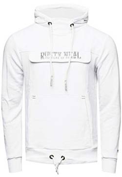 Kapuzenpullover Herren Sweatshirt Rusty Neal Streetwear Langarm Hoodie Hooded Hoody Kapuze 153, Farbe:Weiß, Größe:XL von R-Neal