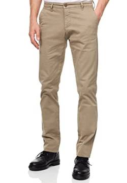 R-Neal Chino Hose Herren Slim Fit Schwarz Weiß Anthrazit Khaki Stretch-Hose Streetwear Basics 232, Farbe:Khaki, Hosengröße:33W / 32L von R-Neal