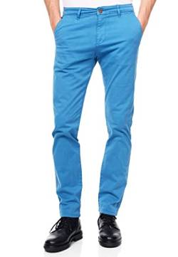 R-Neal Herren Hose Slim Fit Chino-Herren-Hose Stretch Pants L32 L34 Designer Hosen 232, Farbe:Blau, Hosengröße:33W / 32L von R-Neal