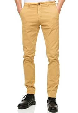 R-Neal Herren Hose Slim Fit Chino-Herren-Hose Stretch Pants L32 L34 Designer Hosen 232, Farbe:Camel, Hosengröße:31W / 32L von R-Neal