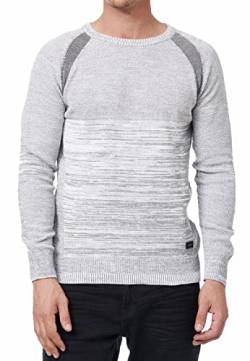 R-Neal Sportiver Herren Pullover Feinstrick Rundhals-Pullover Sweater Langarm Strick-Pullover M L XL XXL 417, Farbe:Grau, Größe:L von R-Neal