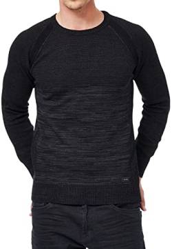 R-Neal Sportiver Herren Pullover Feinstrick Rundhals-Pullover Sweater Langarm Strick-Pullover M L XL XXL 417, Farbe:Schwarz, Größe:M von R-Neal