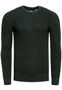 R-Neal Strickpullover Herren Basic Business Rundhalspullover Crew Neck Langarm Strick Pulli Rundhals-Ausschnitt für Männer 383, Farbe:Khaki, Größe:M von R-Neal