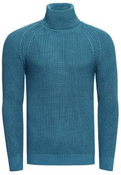 Rollkragenpullover Herren Stehkragen Pullover Rolli Hochkragen Strickpullover Rusty Neal Pulli Winter Kälte Schutz, Größe:M, Knitwear:Petrol 382 von R-Neal