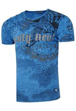 Rusty Neal Herren T-Shirt Rundhals Printed Tee Shirt Kurzarm Regular Fit Stretch 100% Baumwolle S M L XL XXL 3XL 228, Farbe:Marine, Größe:2XL von R-Neal