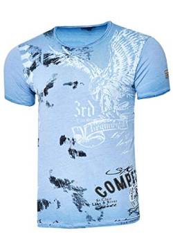 Rusty Neal Herren T-Shirt Rundhals USA Adler Tee Shirt Kurzarm Regular Fit Stretch 100% Baumwolle S M L XL XXL 3XL 235, Farbe:Blau, Größe:M von R-Neal