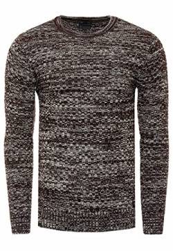 Rusty Neal Pullover Herren Strick Basic Rundhals Strickpullover Langarm Casual Knitwear Streetwear 331/386 / 325, Größe:XL, Knitwear:Braun 331 von R-Neal