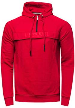 Rusty Neal Streetwear Sweater Herren Sweatshirt Kapuzenpullover mit Reißverschluss 'Culture of DNM' 150, Farbe:Rot, Größe:XL von R-Neal