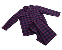 Revise RE-911 Schlafanzug für Herren - Lang - Flannel 100% Baumwolle - Pyjama - Dunkelblau/Rot 1055 – Gr. 3XL von R Revise