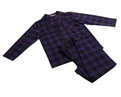 Revise RE-911 Schlafanzug für Herren - Lang - Flannel 100% Baumwolle - Pyjama - Dunkelblau 1034 – Gr. 4XL von R Revise