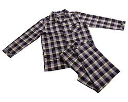 Revise RE-911 Schlafanzug für Herren - Lang - Flannel 100% Baumwolle - Pyjama - Grau/Gelb 1051 – Gr. 3XL von R Revise