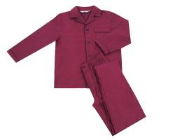 Revise RE-912 Schlafanzug für Herren - Lang - 100% Baumwolle - Pyjama - Burgunderrot, glatt – Gr. 3XL von R Revise