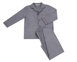 Revise RE-912 Schlafanzug für Herren - Lang - 100% Baumwolle - Pyjama - Grau, glatt – Gr. 3XL von R Revise