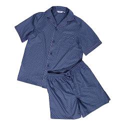 Revise RE-950 Schlafanzug für Herren - Kurz - Kurzer Herrenpyjama - Pyjama – 100% Baumwolle – Dunkelblau C10 – Gr. 4XL von R Revise
