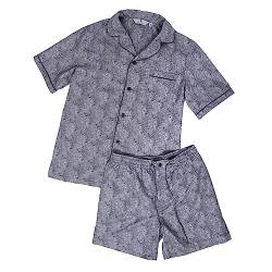 Revise RE-950 Schlafanzug für Herren - Kurz - Kurzer Herrenpyjama - Pyjama – 100% Baumwolle – Schwarz C2 – Gr. 3XL von R Revise