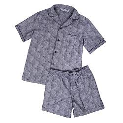 Revise RE-950 Schlafanzug für Herren - Kurz - Kurzer Herrenpyjama - Pyjama – 100% Baumwolle – Schwarz C2 – Gr. M von R Revise