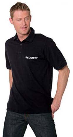 POLO-SHIRT"SECURITY", Farbe schwarz, bedruckt auf Brust und Rücken mit Schriftzug SECURITY. Baumwolle ringgesponnen, sehr gute Qualität, Grösse M von R&K Dienstbekleidung