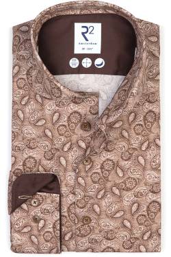 R2 Amsterdam Modern Fit Hemd beige, Paisley von R2 Amsterdam