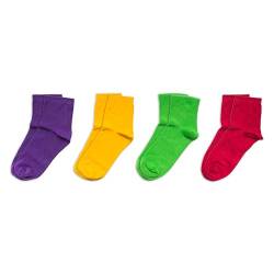RAFRAY Bambus Viskose Quarter Socken Unisex Premium Knöchelsocken mit Geschenkbox 4 Paar Größe 40-45, Gelb, Lila, Rot, Grün, 7-11.5 von RAFRAY